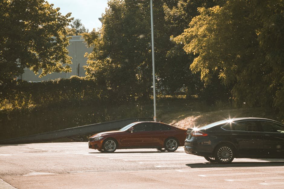 Car in intense summer heat and sun