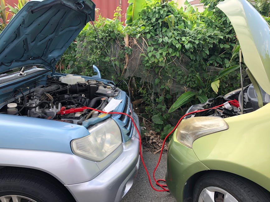 jump starting dead car battery with cables