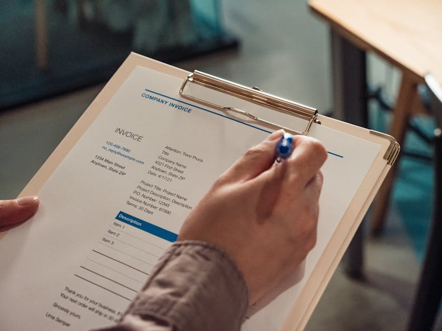 Auto repair invoice and repair estimate paperwork