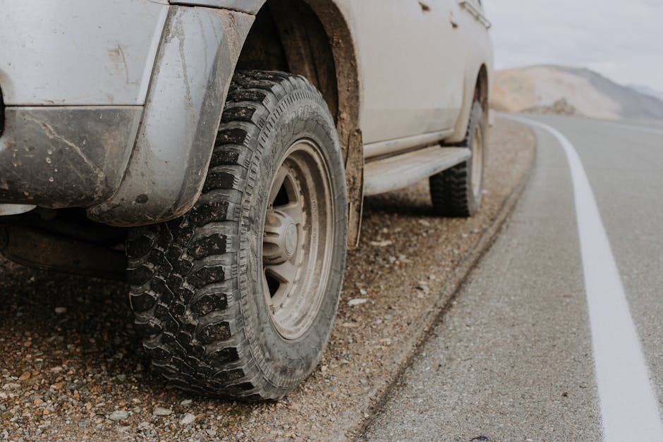 Properly aligned tires on the road