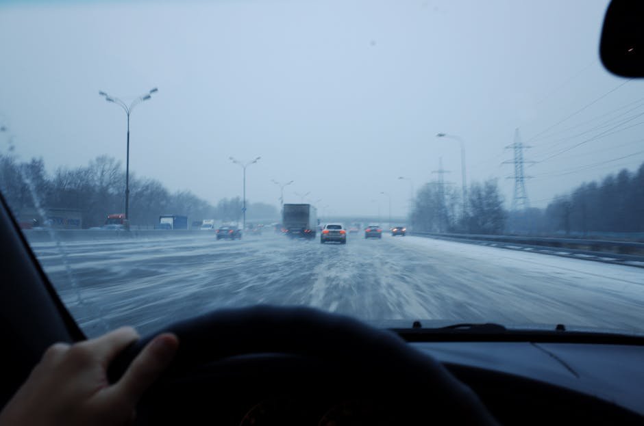 Driving on icy roads in winter conditions