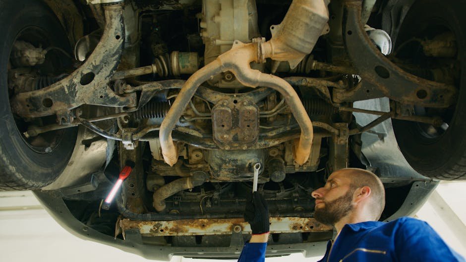 Vehicle undercarriage inspection from below