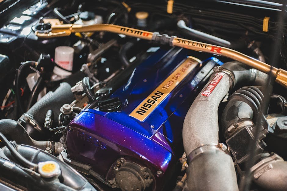 Water pump removed from car engine
