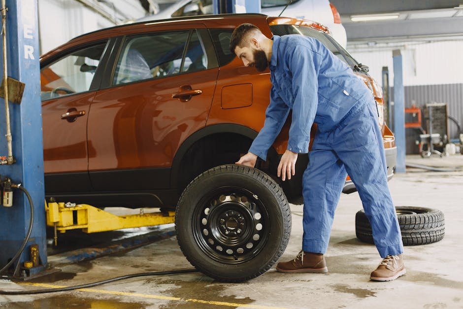Full-size SUV brake service and inspection