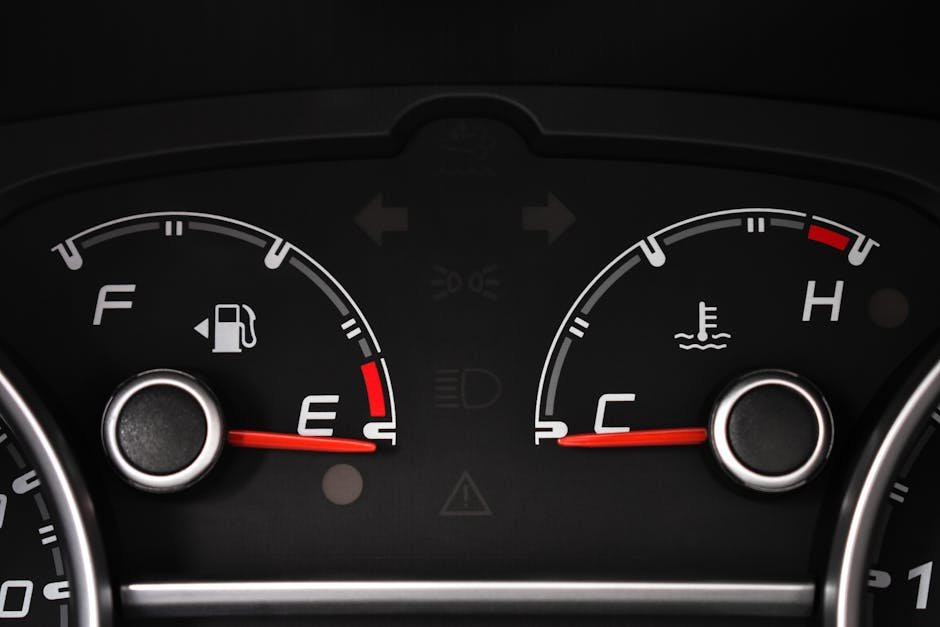 Car temperature gauge showing engine overheating