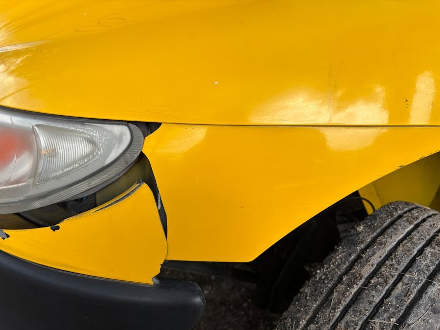 Car with hail damage dents from storm