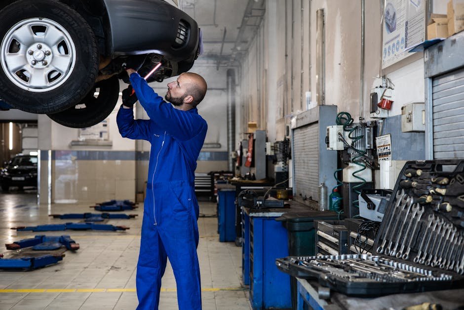 technician reading live data on professional scan tool