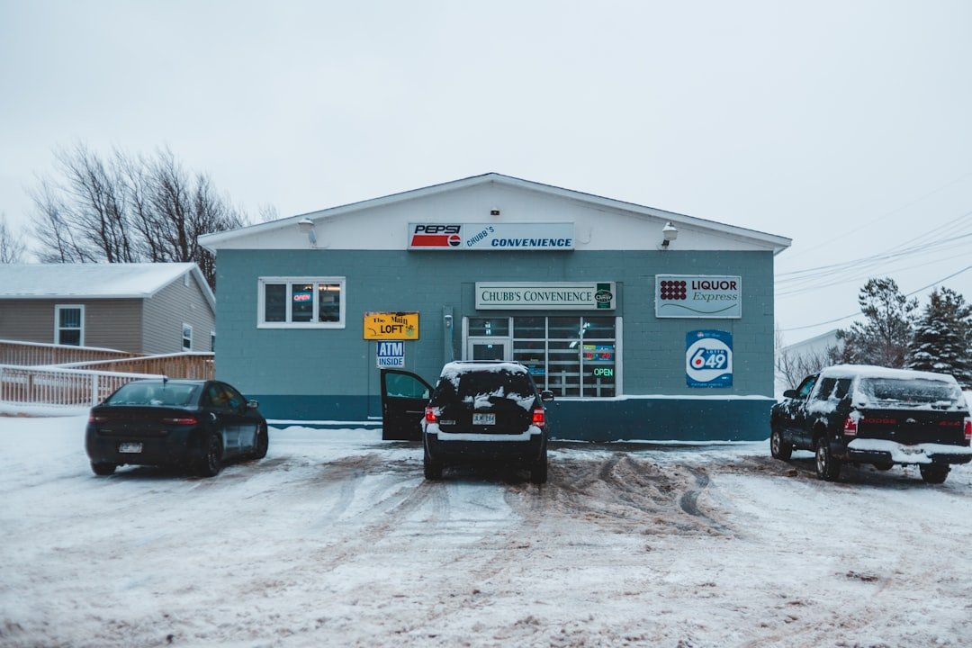 Small town auto repair shop exterior view